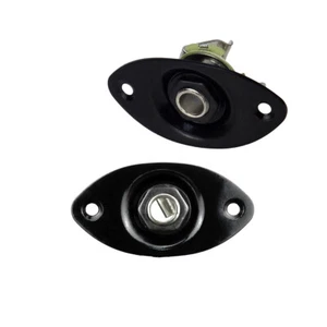 2 PIEZAS Placa de entrada de salida con conector ovalado negro de 1/4"" 6,35 mm para bajo de guitarra - Imagen 1 de 8