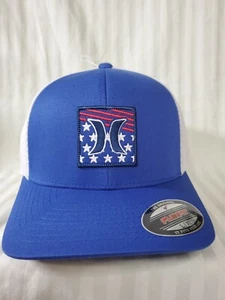 Hurley Americana Bayline Hat / Cap -Blue / White Mesh- Size Large / Extra Large - Picture 1 of 8