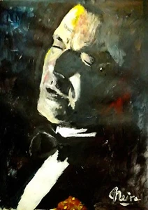 FRANK SINATRA! SINGER JAZZ RAT PACK! MARCELO NEIRA ARTE ORIGINALE con certificato di autenticità - Foto 1 di 4