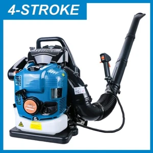 Gas Backpack Leaf Blower 4-Stroke 75.6cc Commercial Lawn Blower Tube Throttle - Picture 1 of 13