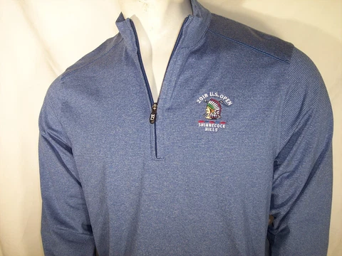 New Cutter & Buck Medium Blue Poly/Spandex Shirt/Jacket Shinnecock Hills US Open Cover