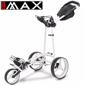 BIG MAX AUTOFOLD FF 3 WHEEL GOLF TROLLEY PUSH CART / WHITE / 2025 MODEL - Picture 1 of 12