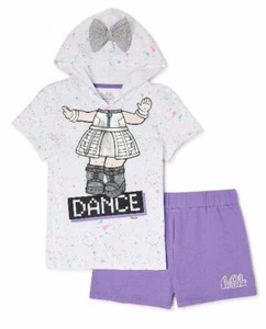 L.O.L. Surprise! Girls Hoodie T-Shirt and Shorts, 2-Piece Outfit - Size 10 - Picture 1 of 3