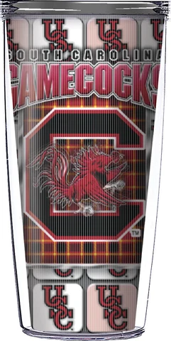 Signature Tumbler  Univ.  South Carolina  Lenticular Wrap 3D Effect  Lid & Straw Cover