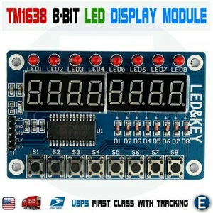 Tubo LED digital de 8 bits Módulo de pantalla clave TM1638 de 8 bits para AVR Arduino EE. UU. - Imagen 1 de 5