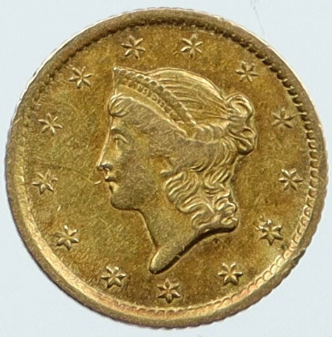 1852 O United States of America US Antique $1 GOLD Liberty Head Coin i118160 Cover