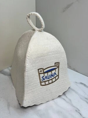 Set 2 Sombrero de Sauna Gorra de Fieltro de Lana Natural Kit de Casa de Baño Schapka Regalo Saunahut Foto 1 de 4