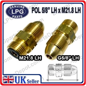 "UK POL 5/8" x M21.8 ambas roscas izquierdas botella de gas conector carpintero adaptador - Imagen 1 de 3