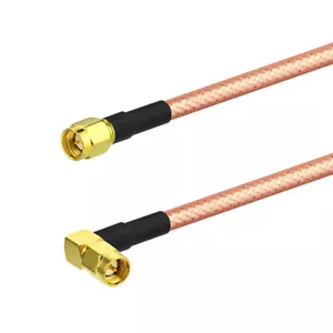 Cavo a treccia coassiale SMA maschio angolo retto a SMA maschio RG400 100 cm - Foto 1 di 3
