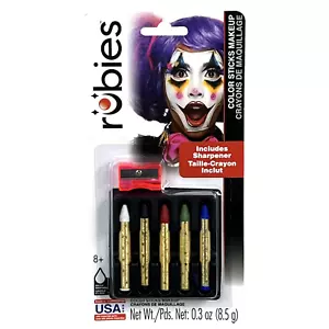 Color Sticks Makeup Set 5 Colors with Sharpener Made in USA by Rubies - Picture 1 of 9