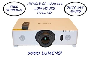 Hitachi CP-WU8451 WUXGA HD 1080p HDMI 5,000 Lumen Projector - Only 245 Hours! - Picture 1 of 8