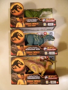 Lot 3 Jurassic World Chaos Theory: Ceratosaurus, Parasauroloohus, Majungasaurus - Picture 1 of 7
