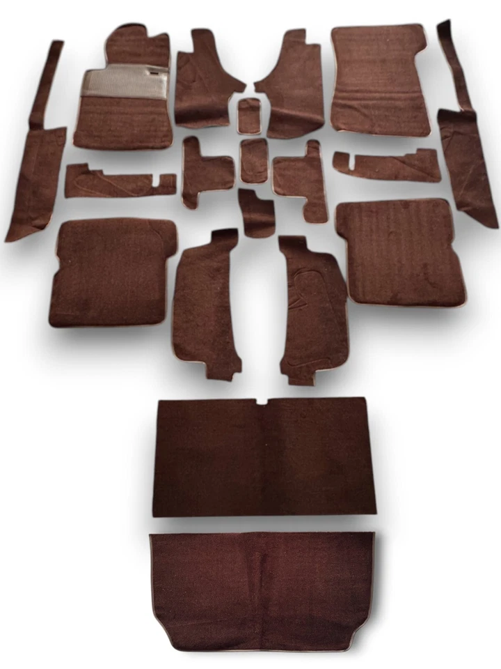 Conjunto de carpete tapete para Mercedes SL107 R107/W107 protetor de calcanhar de borracha marrom - Imagem 1 de 4