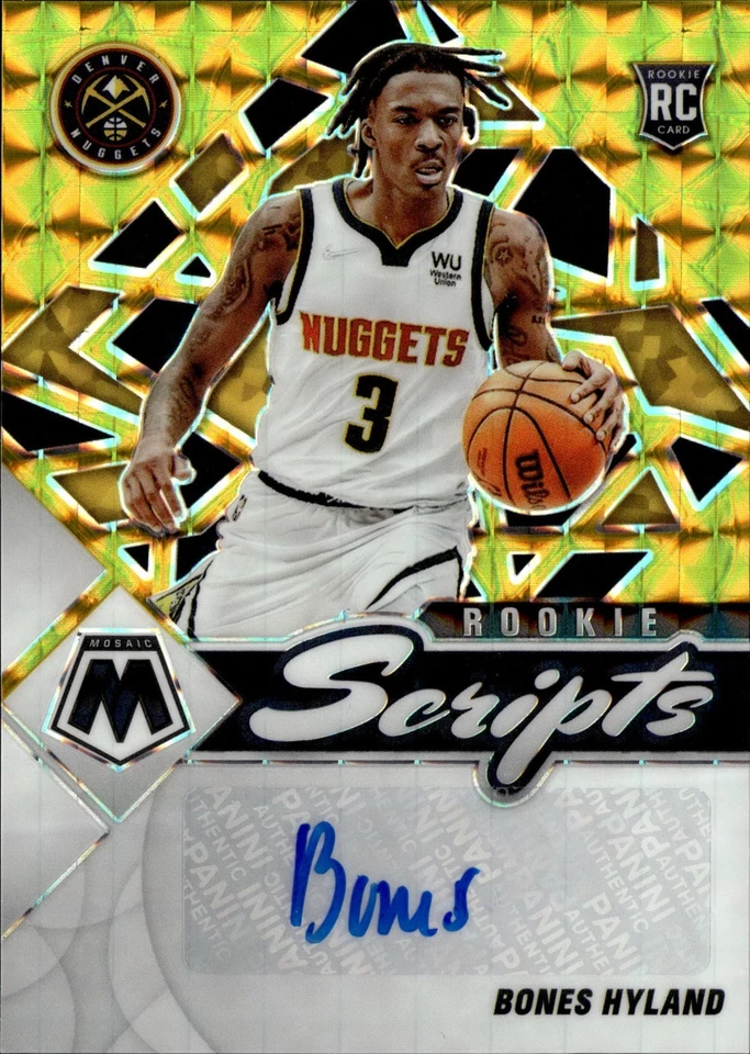 2021-22 Panini Mosaic Bones Hyland Gold Rookie Scripts Auto - Image 1 of 2