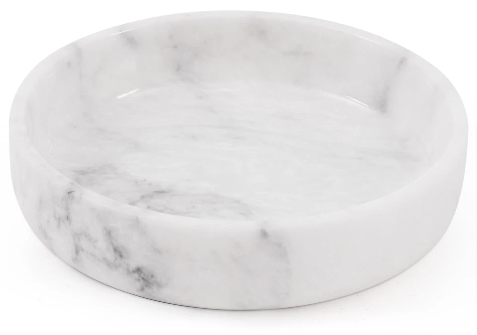 Cuenco para servir de mármol de 8 pulgadas blanco para frutas y verduras para cocina Co... Foto 1 de 4