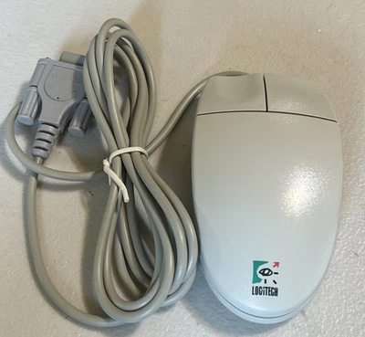 Rare Vintage Logitech 2-Button Serial Mechanical Ball Mouse M-M34 (B-J) - Image 1 of 3