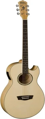 Washburn Acoustic-Electric Guitar Flame Maple Mini Jumbo Body - image 1 of 4