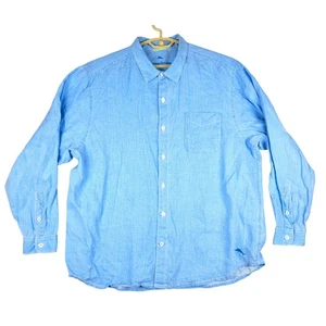 Camicia di lino Tommy Bahama con bottoni manica lunga blu chiaro XXL - Foto 1 di 6