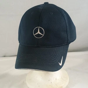 Nike Golf Hat Cap Fitted L XL Navy Blue Mercedes Benz Swoosh Embroidered Mens - Picture 1 of 8