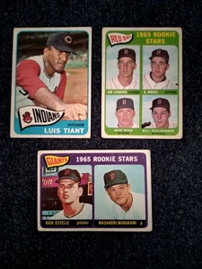 Lotto 3 Baseball 1965 Topps #573 Luis Tiant Jim Lonborg Masanori Murakami Rookie - Foto 1 di 6