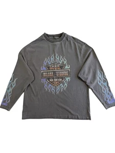 Milana Studios Biker Logo Heavyweight T-shirt Long Sleeve Medium Oversized VGC - Picture 1 of 8