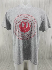 Ruger Firearms Men’s Double Sided Gray Logo Graphic T-Shirt Size Large - Picture 1 of 12