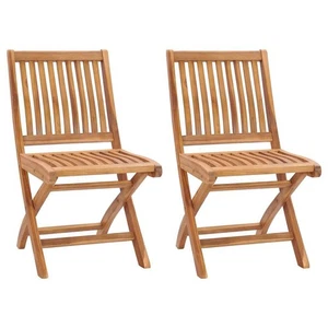 Klappbare Gartenstühle 2 Stk. Massivholz Teak - Bild 1 von 7