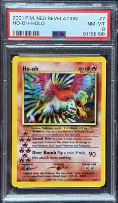 2001 Pokemon Neo Revelation #7 Ho-Oh Holo PSA 8 NM-MINT - Image 1 of 2