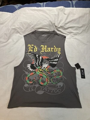 Camisa sin mangas Ed Hardy, talla grande para hombre, ¡nueva con etiquetas!  Foto 1 de 4