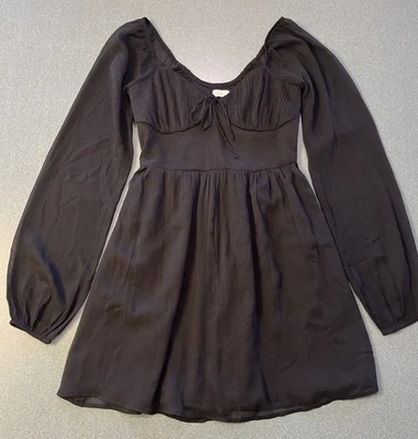 Blusa para mujer HOLLISTER negra boho campesina manga larga talla XS Foto 1 de 4