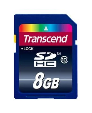 Transcend -1 8GB Class 10 - SDHC Card - Retail - TS8GSDHC10