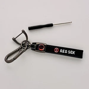 Boston Red Sox Leather Keychain Black Key Fob Holder (B) - Picture 1 of 4