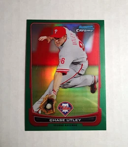 2012 Bowman Chrome Green Refractor 197 Chase Utley Phillies - Picture 1 of 1