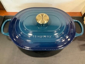 Le Creuset #31 Signature Gusseisen 3,5 Quart längliche ovale Kasserolle 31 cm AGAVE - Bild 1 von 16