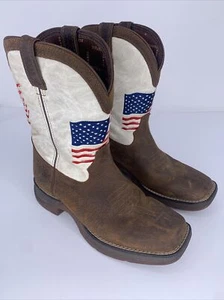 Durango Boys' Rebel Distressed Flag Western Boot - Square Toe - DBT0234Y—Sz 4M - Picture 1 of 18
