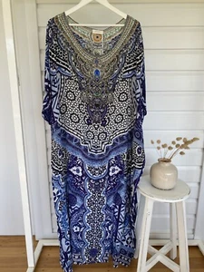 ✨CAMILLA BNWT Long Silk Kaftan “Under The Medina Moon” O/S ✨ - Picture 1 of 5