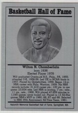 1986-2002 Basketball Hall of Fame Metallic WILT N. CHAMBERLAIN Series 12 128798