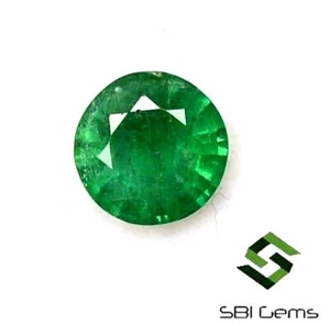 5.75 mm Certified Natural Emerald Round Cut 0.57 CTS Untreated Loose Gemstone - Picture 1 of 6