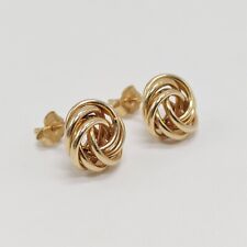 14K Yellow Gold - Love Knot Earrings - 3/8 Inch Size - 2.5 Grams