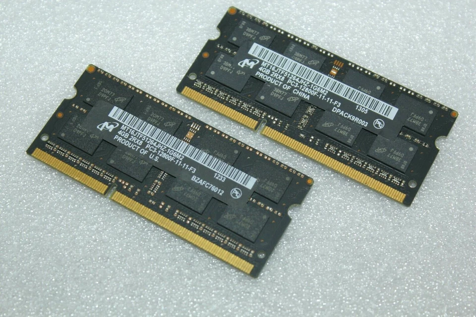 Micron 8GB (2X4GB) DDR3 2Rx8 PC3-12800F Laptop Memory Ram MT16JTF51264JHZ-1G6M2 - Image 1 of 1