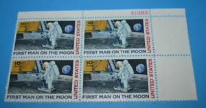 Scott #C76, First Man on the Moon, Plate Block Of 4 - MNH - 10 Cents 1969 - Picture 1 of 2