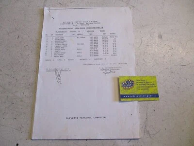 DEPLIANT - CLASSIFICA - CRONOSCALATA CITTA DELLA PIEVE 1986 - ORIGINALE  - Immagine 1 di 2