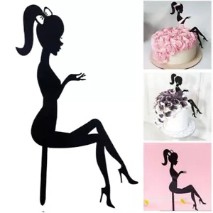 XXL Torten Deko Aufstecker Mädchen Girl Topper Happy Birthday Geburtstag Schwarz - Bild 1 von 7