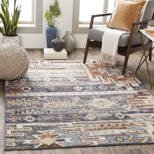 Livabliss Ashens Rustic Area Rug,5'3" x 7'3",Denim Denim - Picture 1 of 6