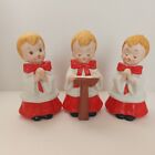 Vintage HOMCO #5550 Set of 3 Christmas CHOIR BOYS Singing Carolers Kids 