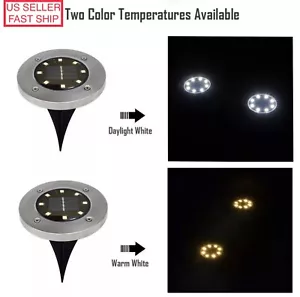 1/2/3/4 Packs 8 LED Solar Power LED Lights Road Driveway Dock Path Ground Step - Picture 1 of 11