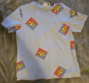 Adidas - Short Sleeve - Yellow/ Red/ Blue - Logo All Over - Size M - T Shirt - Picture 1 of 4