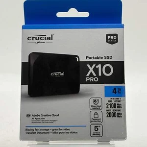 New Crucial Portable X10 Pro 4TB Portable External SSD CT4000X10PROSSD9 - Photo 1/2
