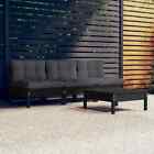 Vidaxl 4 Piece Garden Lounge Set With Anthracite Cushions Pinewood