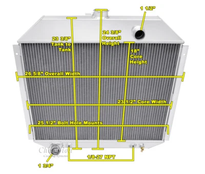 Radiador 3 filas RS Champion para Ford F-250 1972 73 74 75 76 77 78 1979 Foto 1 de 4